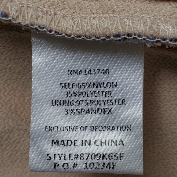 English Factory Blue Floral Lace Nude Colored Lining Pencil Skirt, S - Picture 12 of 13